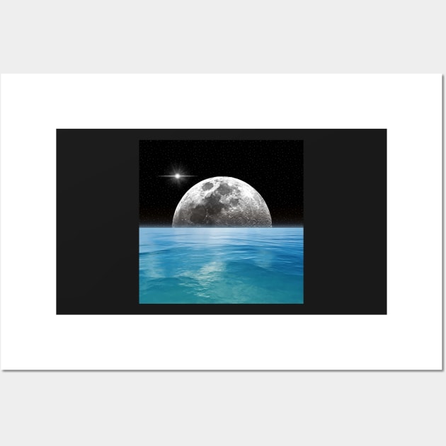 Moon Ocean Wall Art by Looly Elzayat